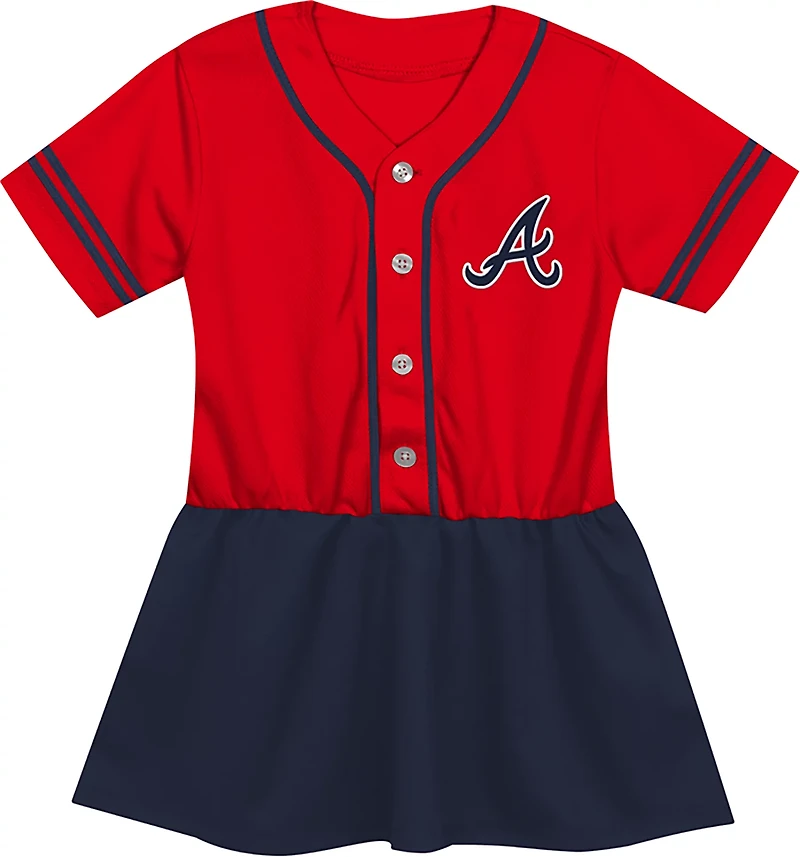 Outerstuff Girls' Atlanta Braves Curveball Jersey Dress