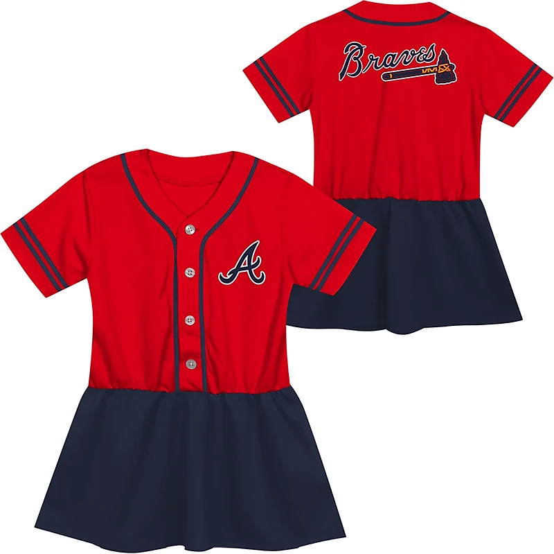 Outerstuff Girls' Atlanta Braves Curveball Jersey Dress