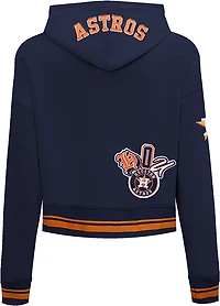 Pro Standard Women's Houston Astros City Ransom Rib Fleece Cropped Long Sleeve Hoodie
