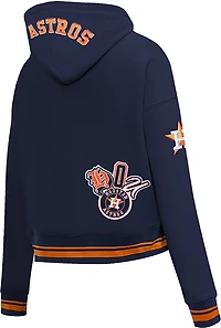 Pro Standard Women's Houston Astros City Ransom Rib Fleece Cropped Long Sleeve Hoodie