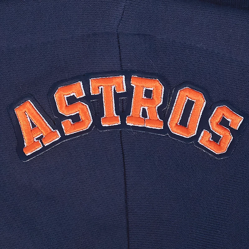 Pro Standard Women's Houston Astros City Ransom Rib Fleece Cropped Long Sleeve Hoodie