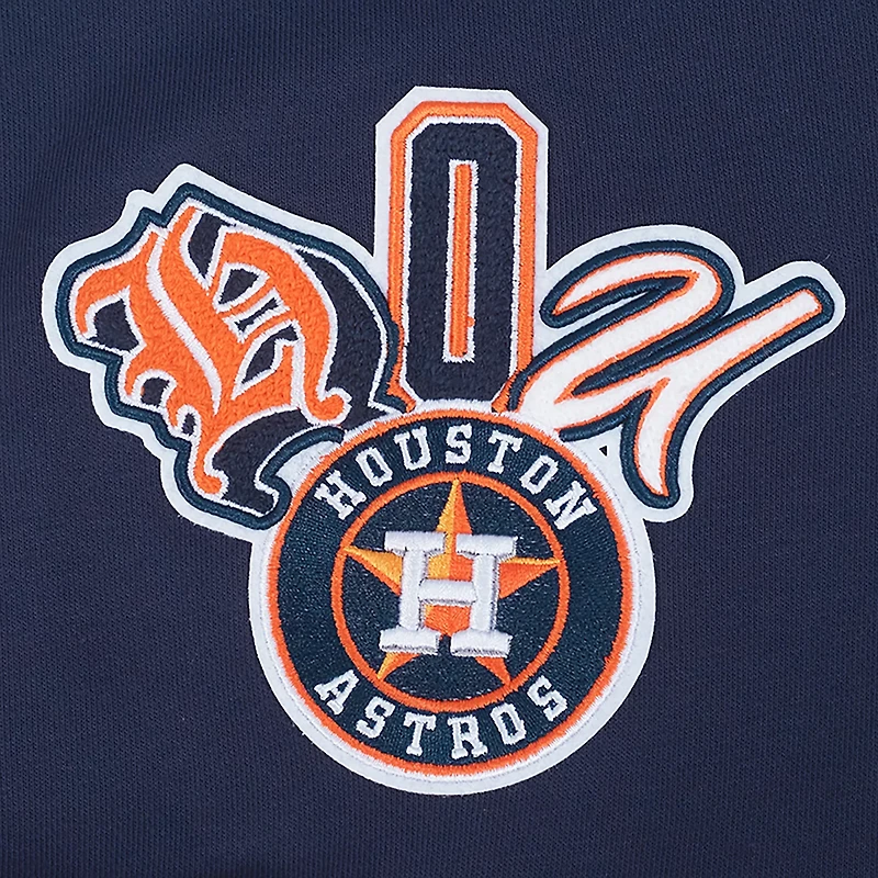 Pro Standard Women's Houston Astros City Ransom Rib Fleece Cropped Long Sleeve Hoodie