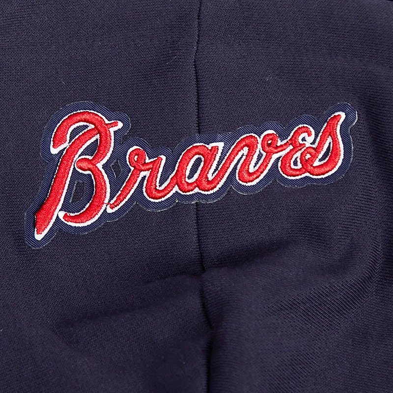 Pro Standard Women's Atlanta Braves City Ransom Rib Fleece Cropped Long Sleeve Hoodie