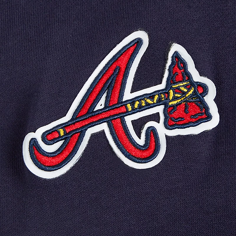 Pro Standard Women's Atlanta Braves City Ransom Rib Fleece Cropped Long Sleeve Hoodie