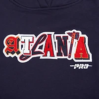 Pro Standard Women's Atlanta Braves City Ransom Rib Fleece Cropped Long Sleeve Hoodie