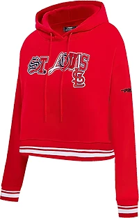Pro Standard Women's St. Louis Cardinals City Ransom Rib Fleece Cropped Long Sleeve Hoodie