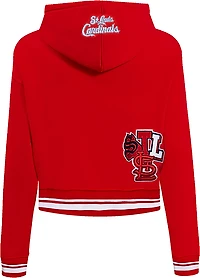 Pro Standard Women's St. Louis Cardinals City Ransom Rib Fleece Cropped Long Sleeve Hoodie