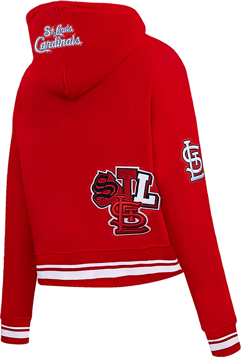 Pro Standard Women's St. Louis Cardinals City Ransom Rib Fleece Cropped Long Sleeve Hoodie