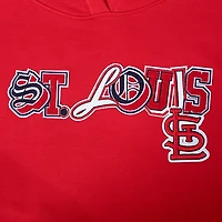 Pro Standard Women's St. Louis Cardinals City Ransom Rib Fleece Cropped Long Sleeve Hoodie