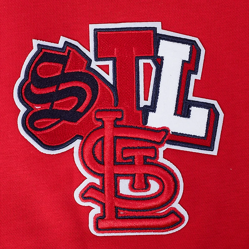 Pro Standard Women's St. Louis Cardinals City Ransom Rib Fleece Cropped Long Sleeve Hoodie