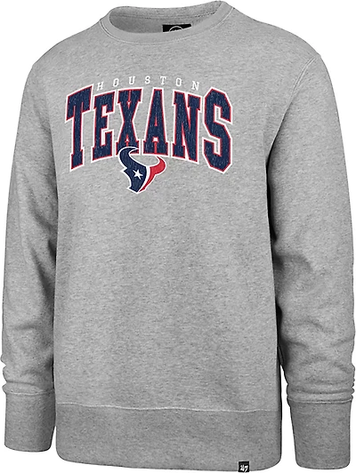47 Brand Men's Texans Varsity Block Headline Long Sleeve Crew Neck T-shirt