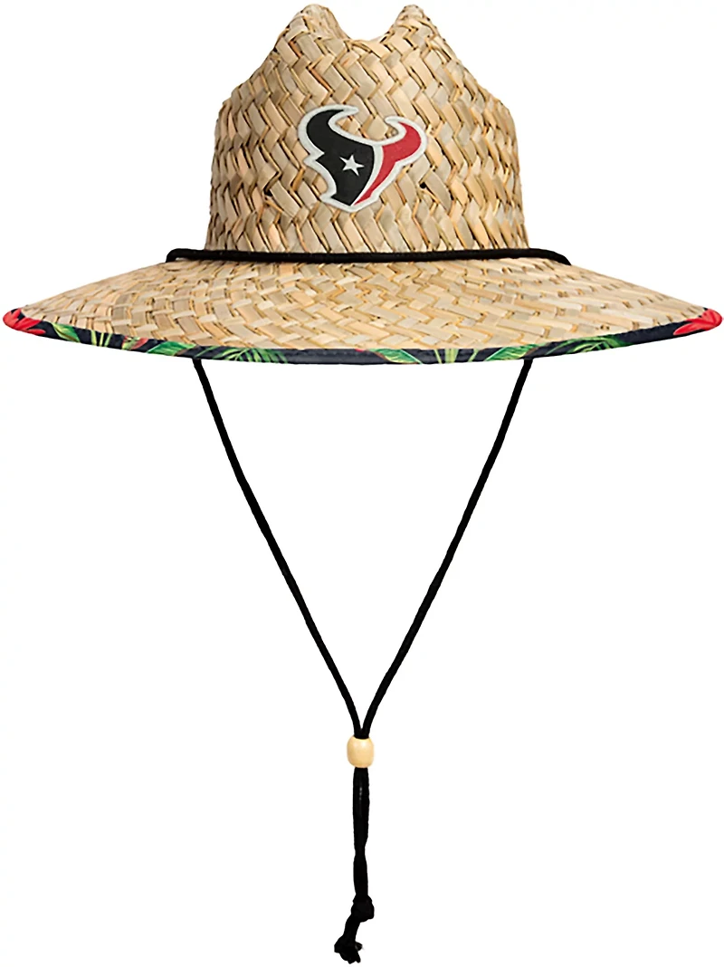 FOCO Men's Houston Texans Floral Print Straw Hat