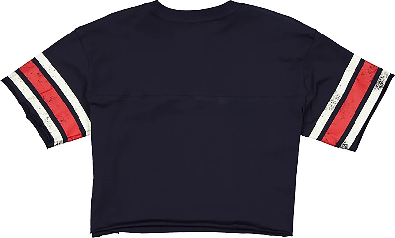 New Era Women's Atlanta Braves Raw Edge Throwback Cropped Graphic T-shirt