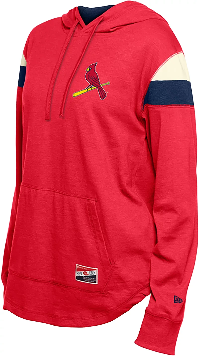 New Era Women's Cardinals Curved Hem Hooded Long Sleeve T-shirt