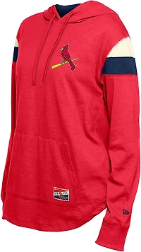 New Era Women's Cardinals Curved Hem Hooded Long Sleeve T-shirt