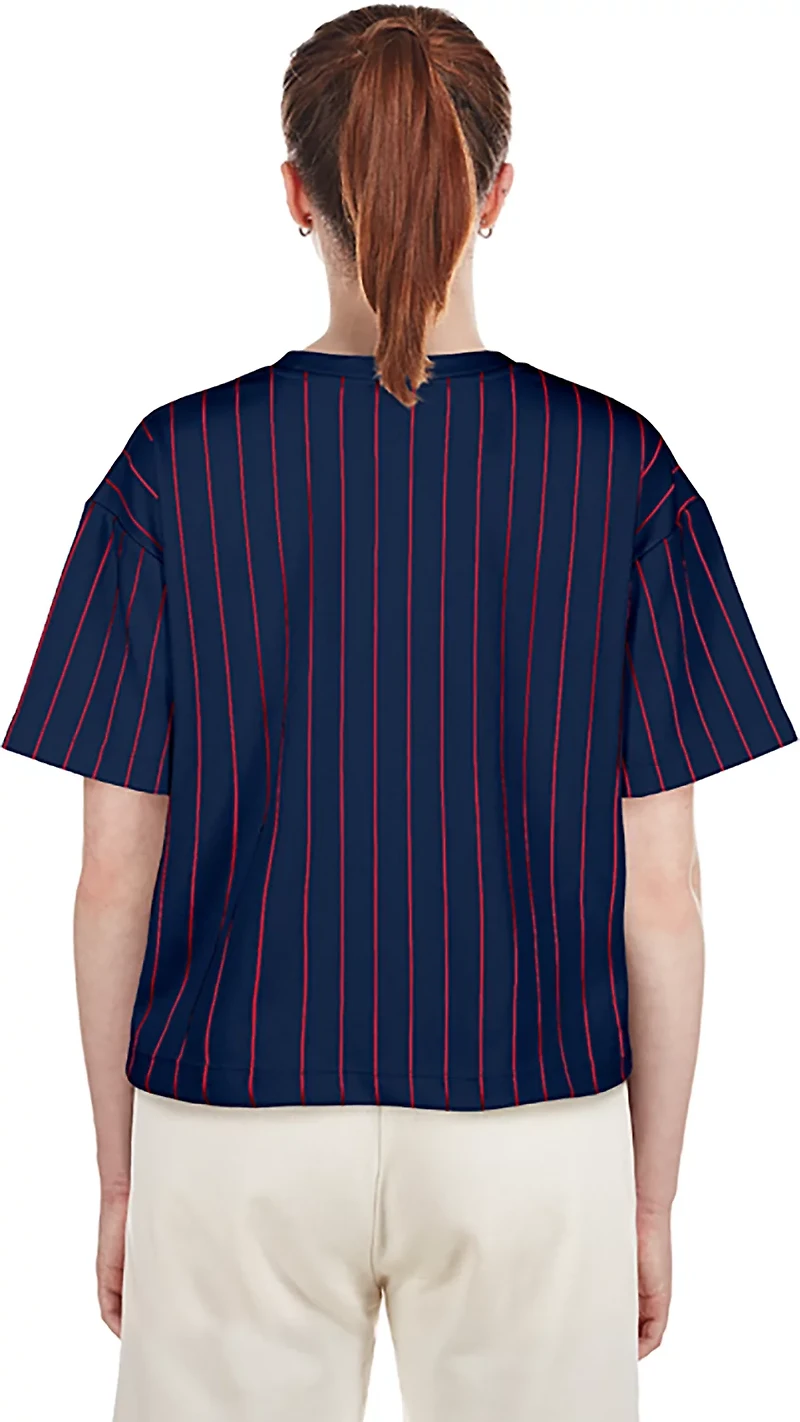 New Era Women's Cardinals Boxy Pinstripe Crew Neck T-shirt