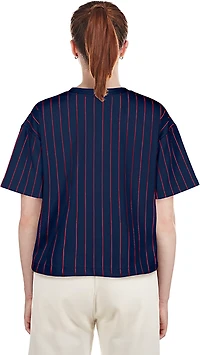 New Era Women's Cardinals Boxy Pinstripe Crew Neck T-shirt
