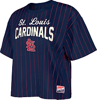 New Era Women's Cardinals Boxy Pinstripe Crew Neck T-shirt