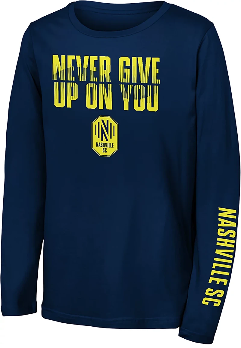 Outerstuff Boys' Nashville SC Slogan Decibal Long Sleeve Graphic T-shirt