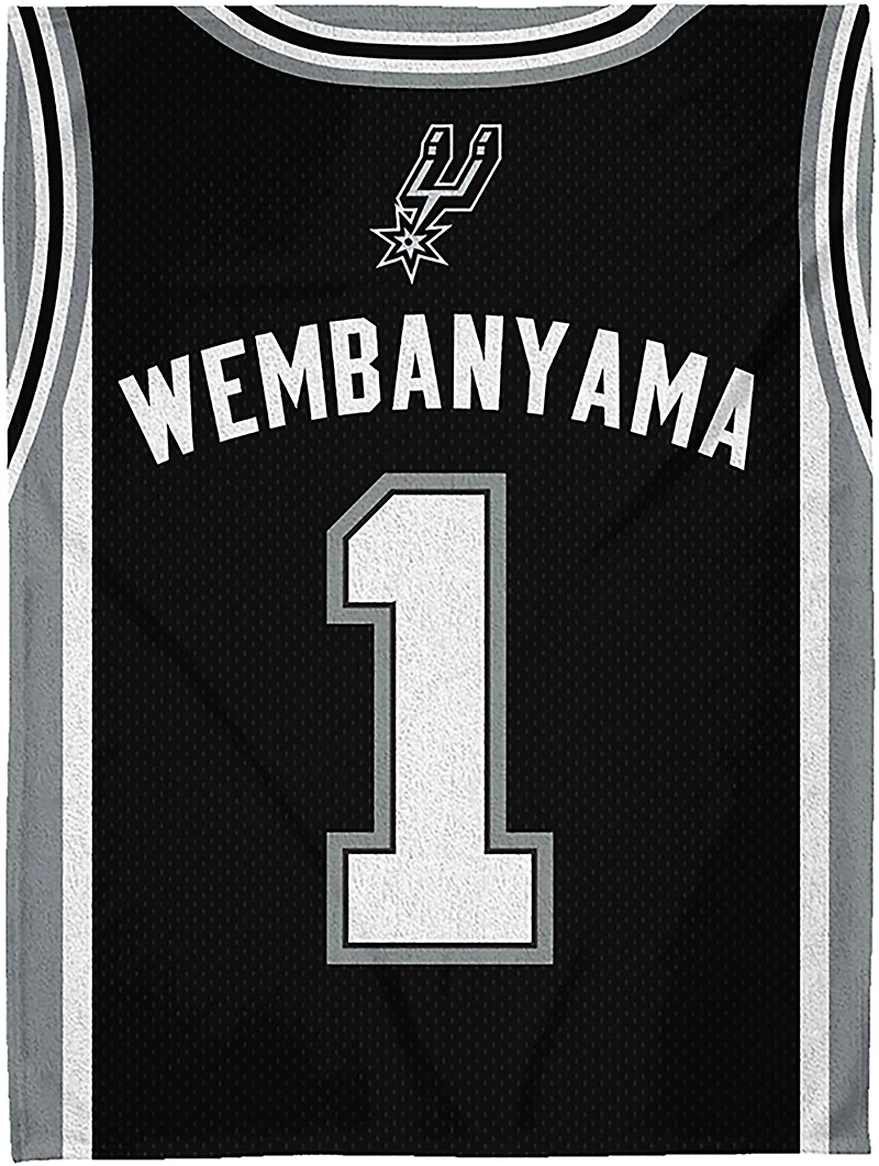 Sleep Squad San Antonio Spurs Victor Wembanyama 60 in x 80 in Raschel Plush Throw Blanket