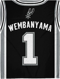 Sleep Squad San Antonio Spurs Victor Wembanyama 60 in x 80 in Raschel Plush Throw Blanket