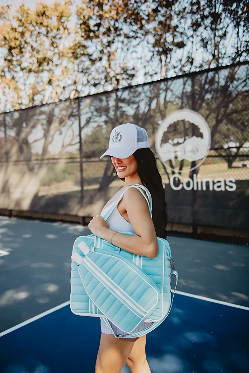 Katydid Pickleball Bag with Striped Strap