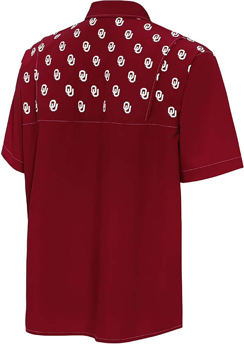 Antigua Men's University of Oklahoma Scatter Print Button Down Shirt