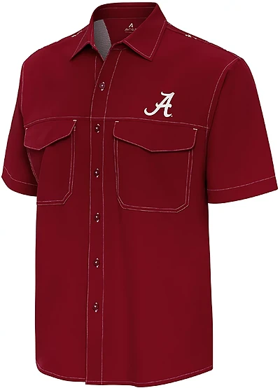 Antigua Men's University of Alabama Scatter Print Button Down Shirt