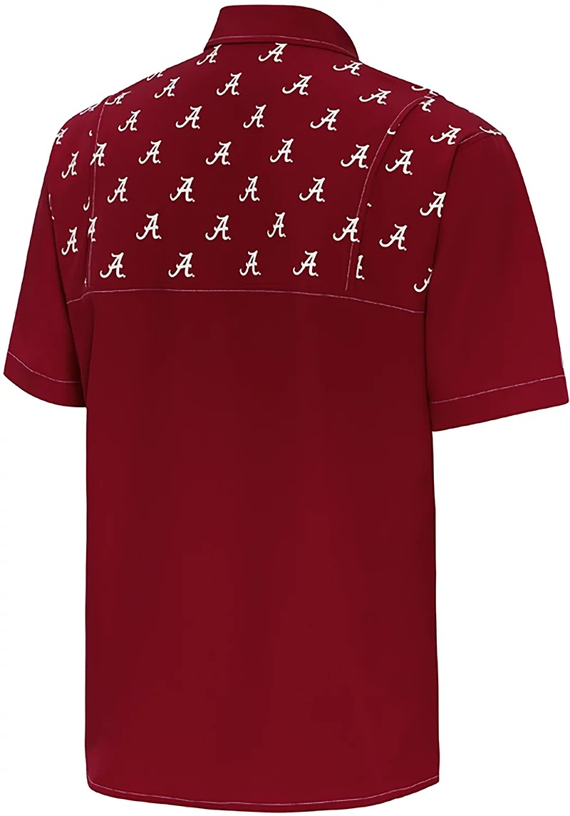 Antigua Men's University of Alabama Scatter Print Button Down Shirt