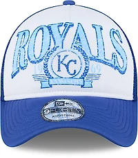 New Era Adults' Kansas City Royals Distressed 9FORTY A-Frame Trucker Cap