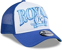 New Era Adults' Kansas City Royals Distressed 9FORTY A-Frame Trucker Cap