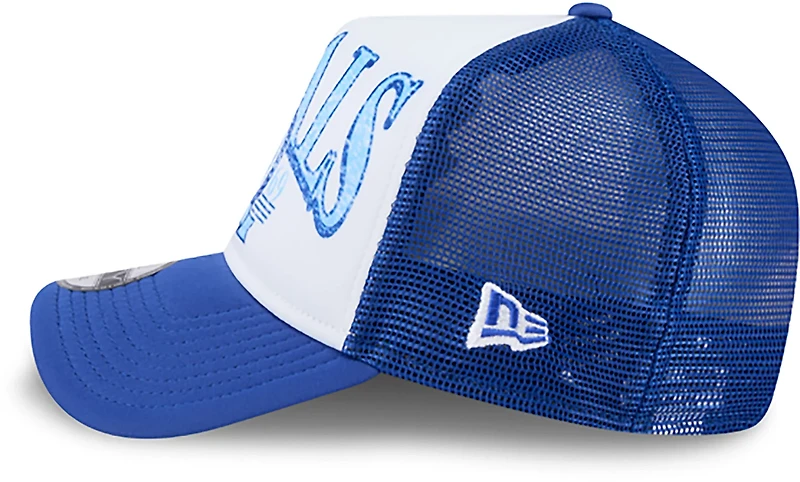 New Era Adults' Kansas City Royals Distressed 9FORTY A-Frame Trucker Cap