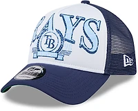 New Era Adults' Tampa Bay Rays Distressed 9FORTY A-Frame Trucker Cap