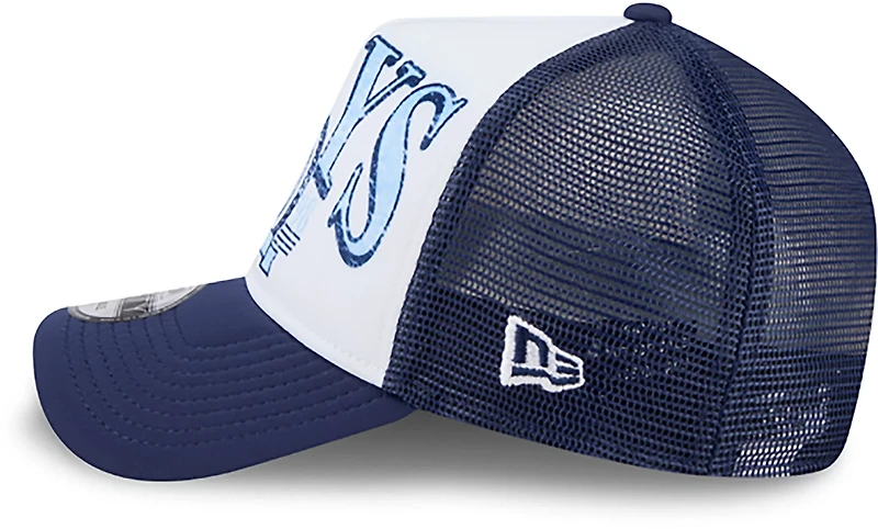 New Era Adults' Tampa Bay Rays Distressed 9FORTY A-Frame Trucker Cap