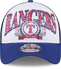 New Era Adults' Texas Rangers Distressed 9FORTY A-Frame Trucker Cap