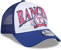 New Era Adults' Texas Rangers Distressed 9FORTY A-Frame Trucker Cap