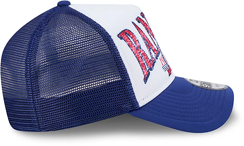 New Era Adults' Texas Rangers Distressed 9FORTY A-Frame Trucker Cap