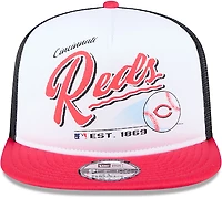 New Era Adults' Cincinnati Reds Retro Script 9FIFTY A-Frame Trucker Cap