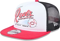 New Era Adults' Cincinnati Reds Retro Script 9FIFTY A-Frame Trucker Cap