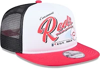 New Era Adults' Cincinnati Reds Retro Script 9FIFTY A-Frame Trucker Cap