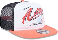 New Era Adults' Houston Astros Retro Script 9FIFTY A-Frame Trucker Cap