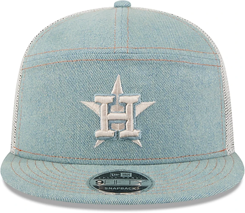 New Era Men's Houston Astros Split Panel Denim 9FIFTY Cap