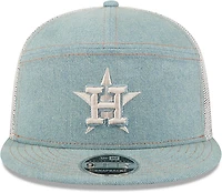 New Era Men's Houston Astros Split Panel Denim 9FIFTY Cap