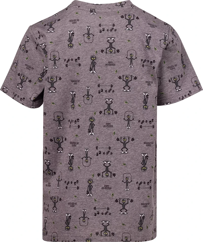 BCG Boys' 4-7 Lifestyle Work Out Alien Allover Print T-shirt