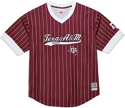 Mitchell & Ness Men's Texas A&M Double Play Primary Logo Baseball Jersey
