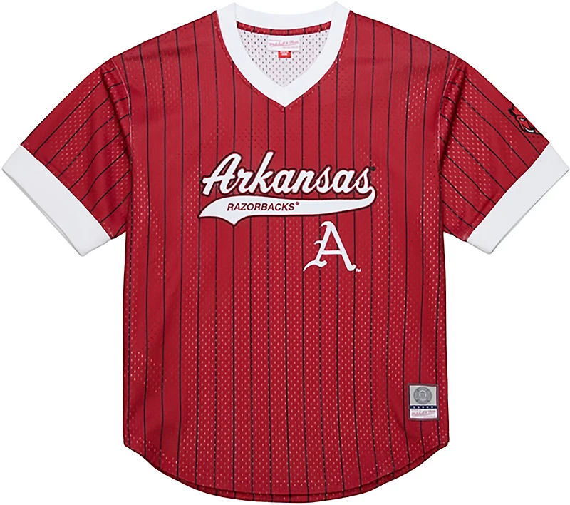 Mitchell & Ness Men's Arkansas Double Play Primary Logo Baseball Jersey