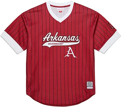 Mitchell & Ness Men's Arkansas Double Play Primary Logo Baseball Jersey