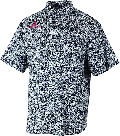 Columbia Sportswear Men's Atlanta Braves Floral Short Sleeve Tamiami Shirt