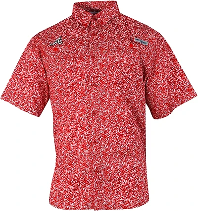 Columbia Sportswear Men's Atlanta Braves Floral Short Sleeve Tamiami Shirt