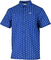 Columbia Sportswear Men's Texas Rangers Micro Logo Super Slack Tide Short Sleeve Shirt